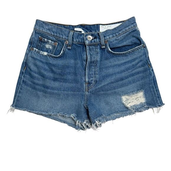 Rag & Bone Maya High Rise Denim Blue Jean Shorts - Picture 2 of 8